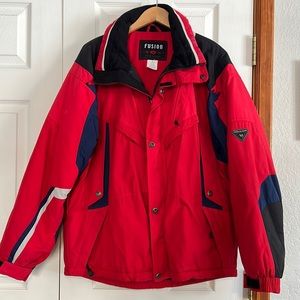 Men’s Couloir Ski Jacket, Size 42 long.  Red, navy and black.
